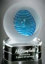(image for) Blue Inspiration Glass Award on Clear Base 5.5"