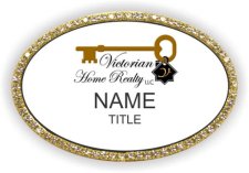 (image for) Victorian Home Realty Oval Bling Gold Other badge