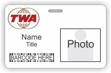 (image for) Trans World Airlines Barcode ID Horizontal badge