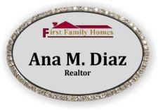 (image for) First Family Homes Oval Bling Silver badge