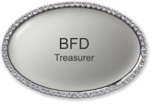 (image for) Sharon Fournier Oval Bling Silver badge