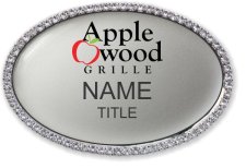 (image for) Applewood Grille Oval Bling Silver badge