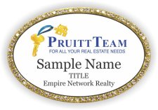 (image for) Pruitt Team Oval Bling Gold Other badge