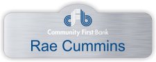 (image for) Community First Bank Shaped Silver badge
