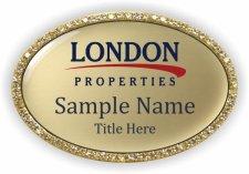 (image for) London Properties Oval Bling Gold badge