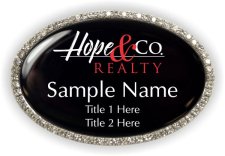 (image for) Hope & Company Realty Oval Bling Silver Other badge