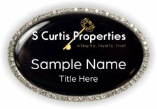 (image for) S Curtis Properties Oval Bling Silver Other badge