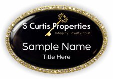 (image for) S Curtis Properties Oval Bling Gold Other badge