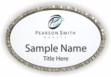 (image for) Pearson Smith Realty Oval Bling Silver Other badge