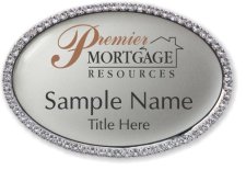 (image for) Premier Mortgage Resources Oval Bling Silver badge