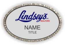 (image for) Lindsey's Realtors Oval Bling Silver badge