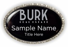 (image for) Burk Real Estate Oval Bling Silver Other badge