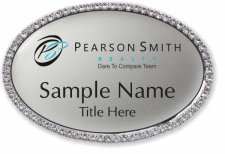 (image for) Pearson Smith Realty Oval Bling Silver badge