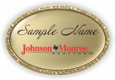 (image for) Johnson Monroe REALTORS® Oval Bling Gold badge