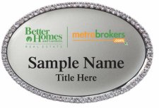 (image for) Better Homes and Garden Rea Estate Metro Brokers Oval Bling Silver badge