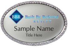 (image for) Built By Referral Oval Bling Silver badge