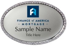 (image for) Finance of America Mortgage Oval Bling Silver badge