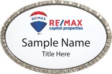 (image for) RE/MAX Capitol Properties Oval Bling Silver Other badge