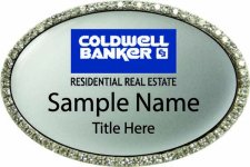 (image for) Coldwell Banker Residential Real Estate Oval Bling Silver badge