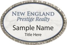 (image for) New England Prestige Realty Oval Bling Silver Other badge