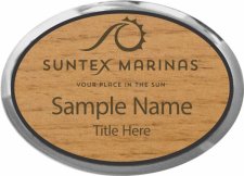 (image for) Suntex Marinas Oval Executive Silver Alder Laser Engraved badge