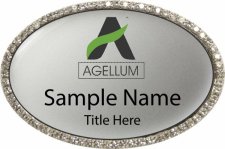 (image for) Agellum Oval Bling Silver badge