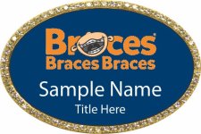 (image for) BracesBracesBraces Jefferson Mal Oval Bling Gold Other badge