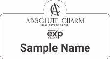 (image for) Absolute Charm Real Estate Shaped White Name Badge