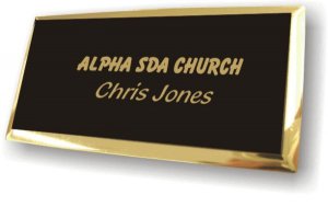 (image for) Alpha Seventh Day Adventist Church Executive Black Badge w/Gold Frame