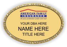 (image for) American Family Insurance Gold Oval Bling Badge