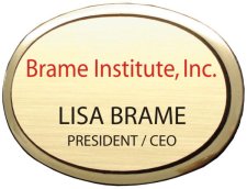 (image for) Brame Institute Executive Oval Gold Badge