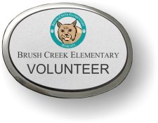 (image for) Brush Creek Elementary Silver Executive Oval Badge