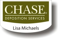 (image for) Chase Deposition Services Shaped White Badge