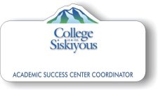 (image for) College of the Siskiyous Title Only White Shaped Badge