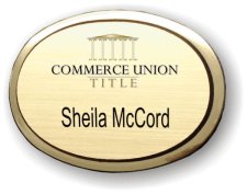 (image for) Commerce Union Title Gold Oval Executive Badge