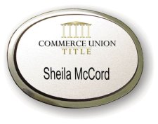 (image for) Commerce Union Title Silver Oval Executive Badge
