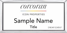 (image for) Corcoran Icon Properties - Silver Executive Name Badge with DRE