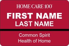 (image for) HomeCare 100 Red Name Badge