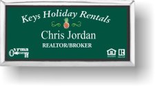 (image for) Keys Holiday Rentals Green Executive Badge with Silver Frame