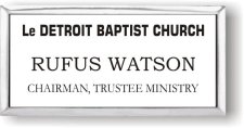 (image for) Le Detroit Baptist Church Executive White Silver Framed Badge