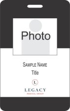 (image for) Legacy Medical Group Vertical Photo ID Badge, Black & White