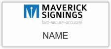 (image for) Maverick Document Signings Inc. Standard White Square Corner Badge Style B