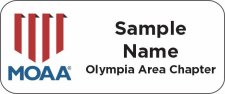 (image for) MOAA Olympia Chapter Standard White Name Badge