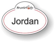 (image for) Mousekefoodie.com Shaped White Badge