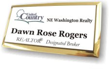 (image for) #CA1 NE Washington Realty White/Gold Frame Badge