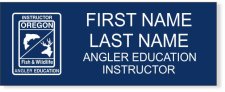 (image for) ODFW Fish & Wildlife Instructor Angler Education White Logo Blue Badge