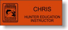 (image for) Fish & Wildlife Hunter Education Black Logo Orange Instructor Badge Name Field
