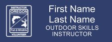 (image for) ODFW Fish & Wildlife Instructor Outdoor Skills White Logo Blue Badge