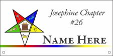 (image for) Order of Eastern Star White Name Badge with Square Corners
