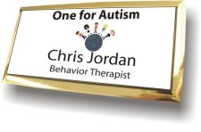 (image for) One for Autism Executive White Gold Framed Badge